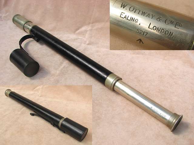 Classic single draw Naval Officer of the Watch telescope by  W Ottway & Co Ltd